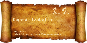 Kepecs Izabella névjegykártya